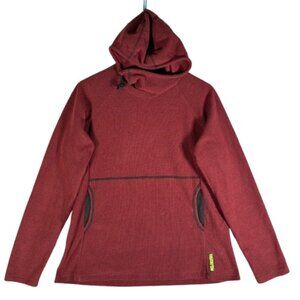 Melanzana Micro Grid Fleece Hoodie – Women’s M – Burgundy